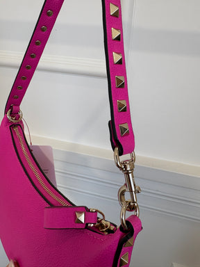 Valentino Garavani Pink Leather Rockstud Mini Shoulder Bag