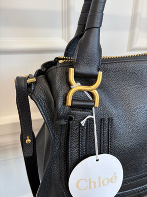 Chloé Black Leather Medium Marcie Carry Bag