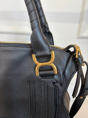 Chloé Black Leather Medium Marcie Carry Bag