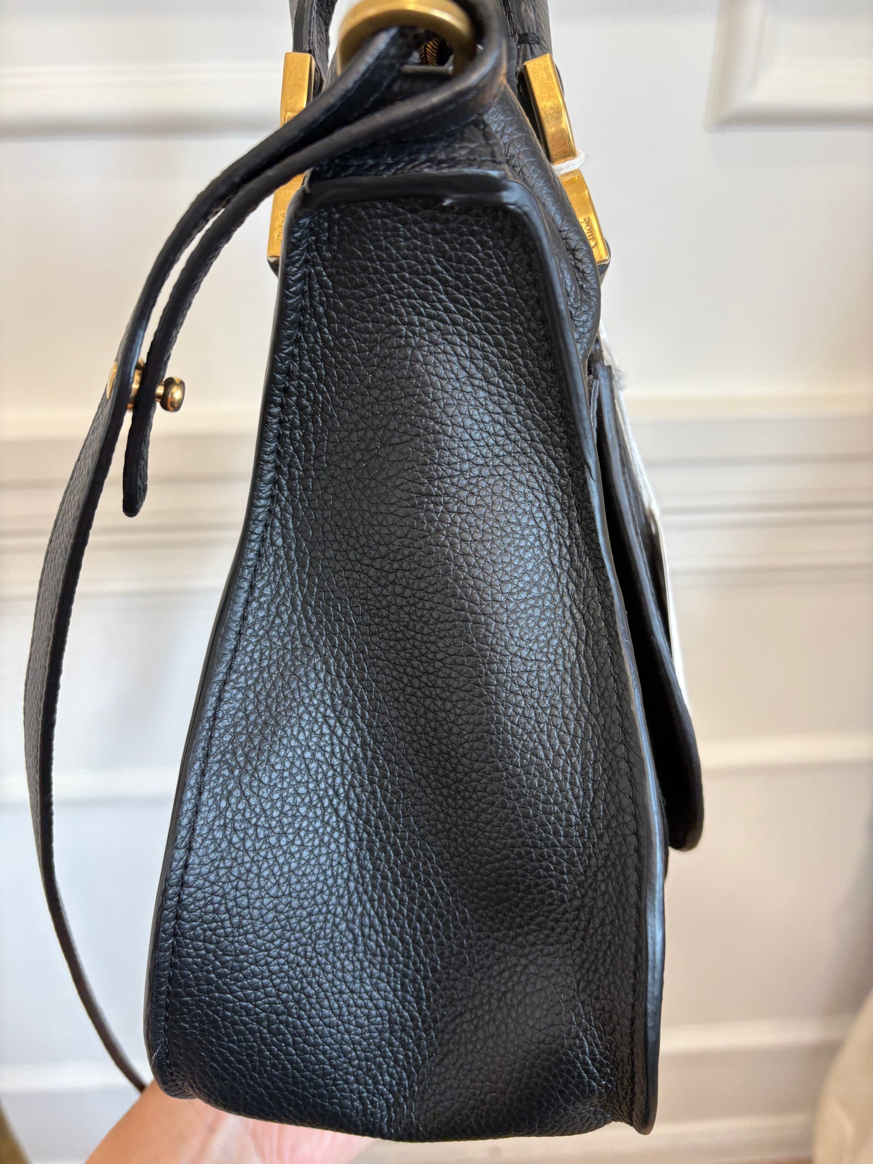 Chloé Black Leather Medium Marcie Carry Bag