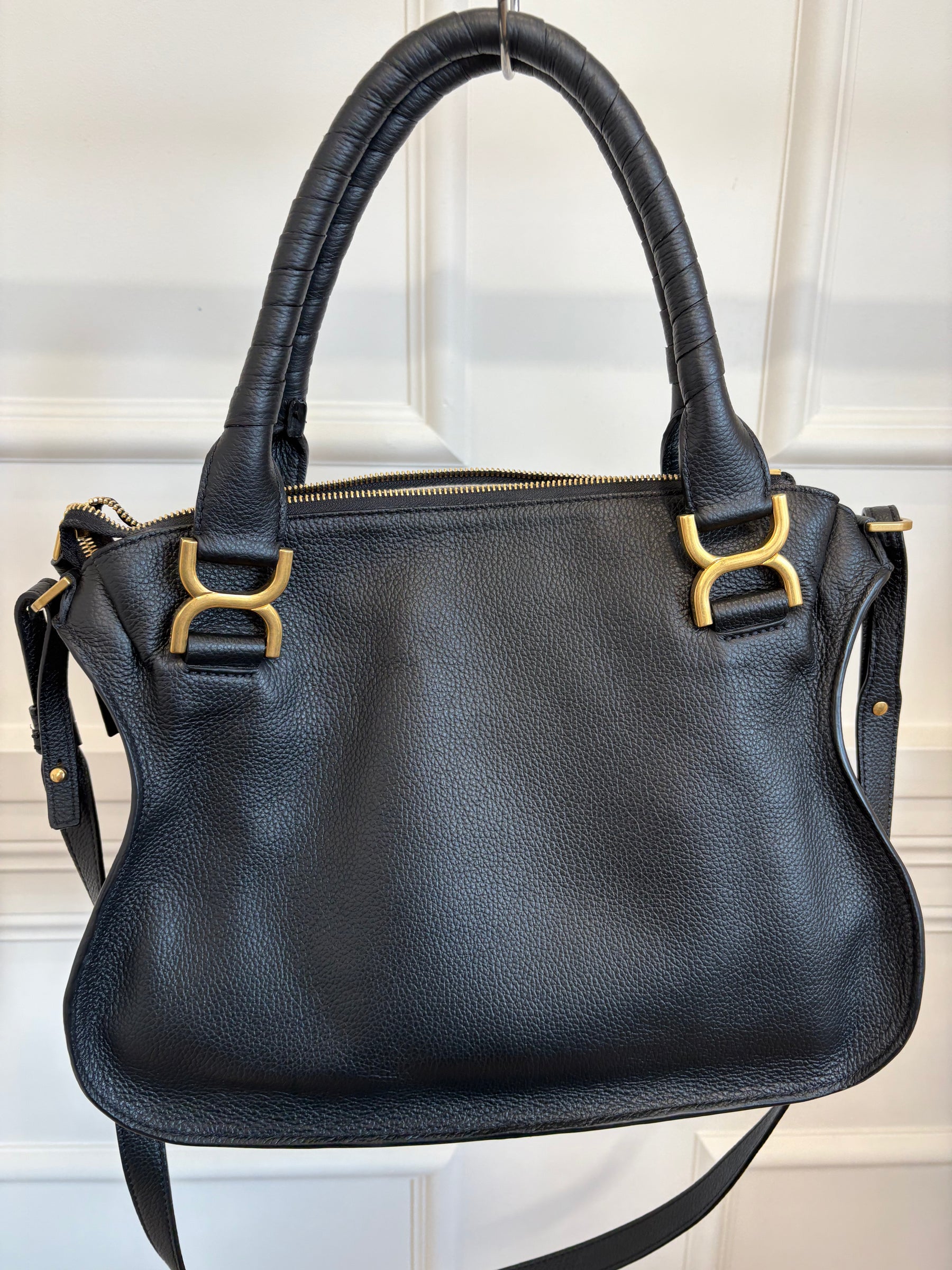 Chloé Black Leather Medium Marcie Carry Bag