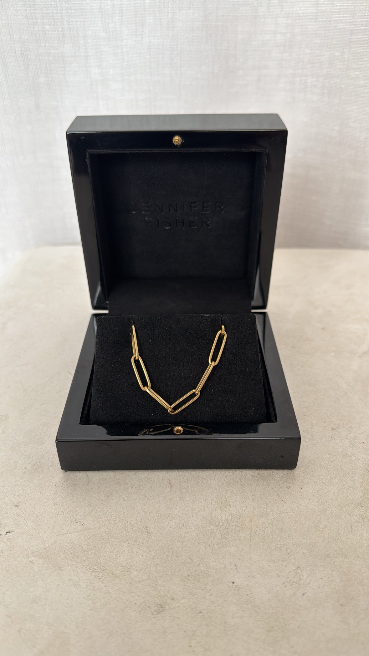 Jennifer Fisher Large Long Link Charm Bracelet in 14K Yellow Gold, 17.5cm