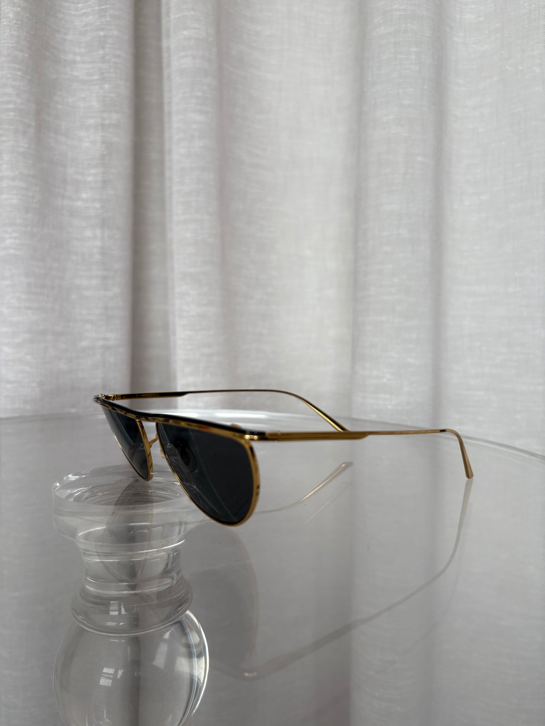 Khaite x Oliver Peoples Gold 1984C flat-top sunglasses