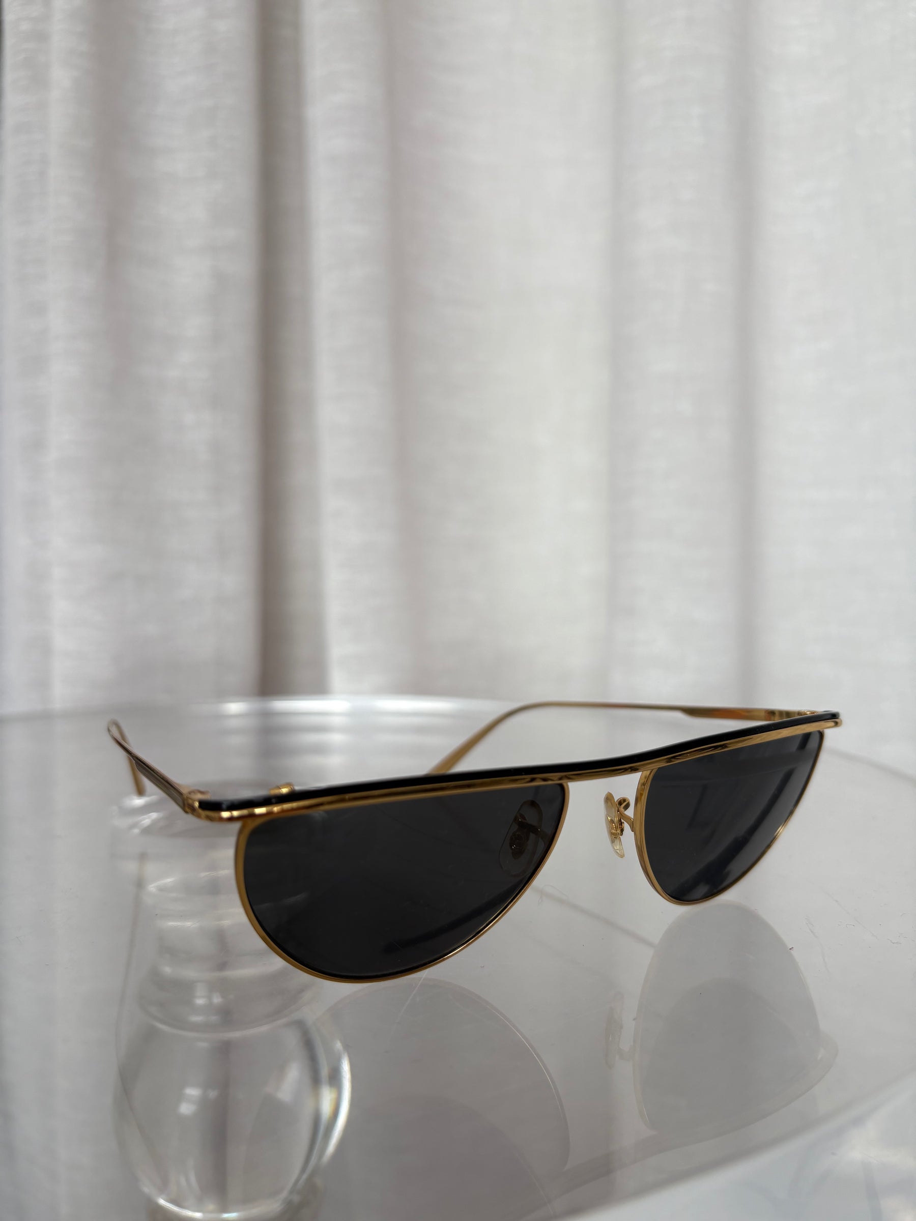 Khaite x Oliver Peoples Gold 1984C flat-top sunglasses