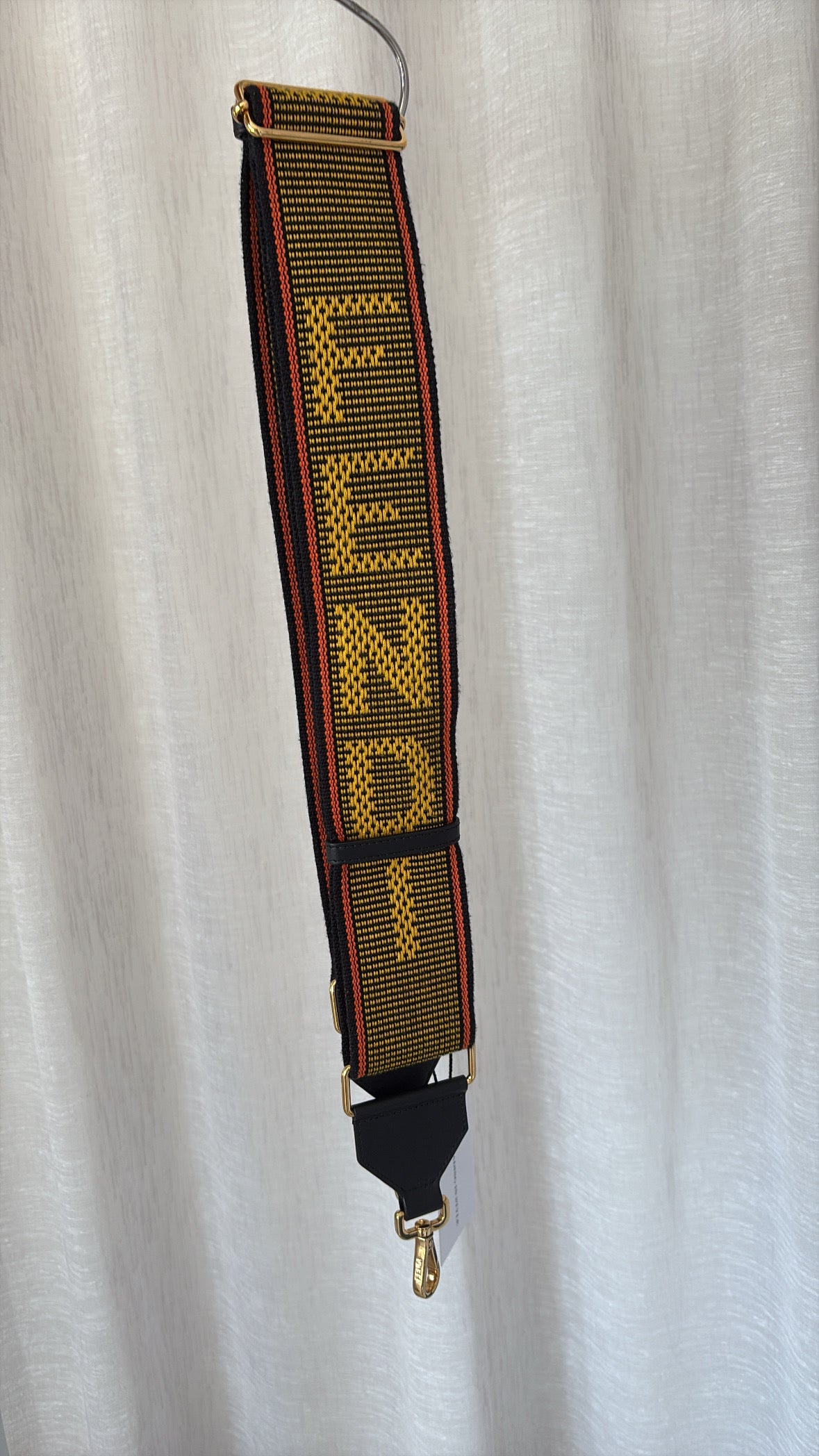 Fendi Bag Strap Black Yellow