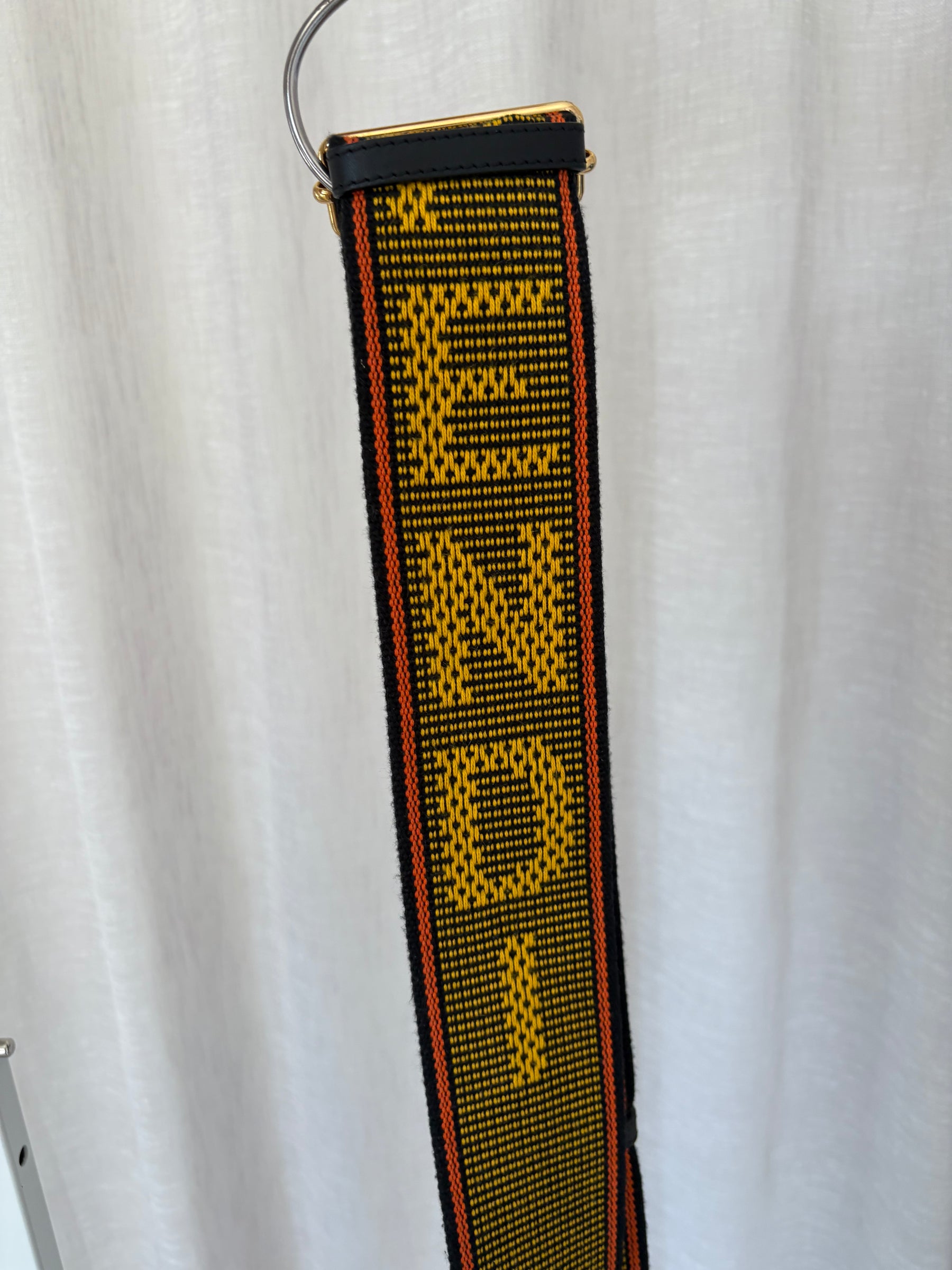 Fendi Bag Strap Black Yellow