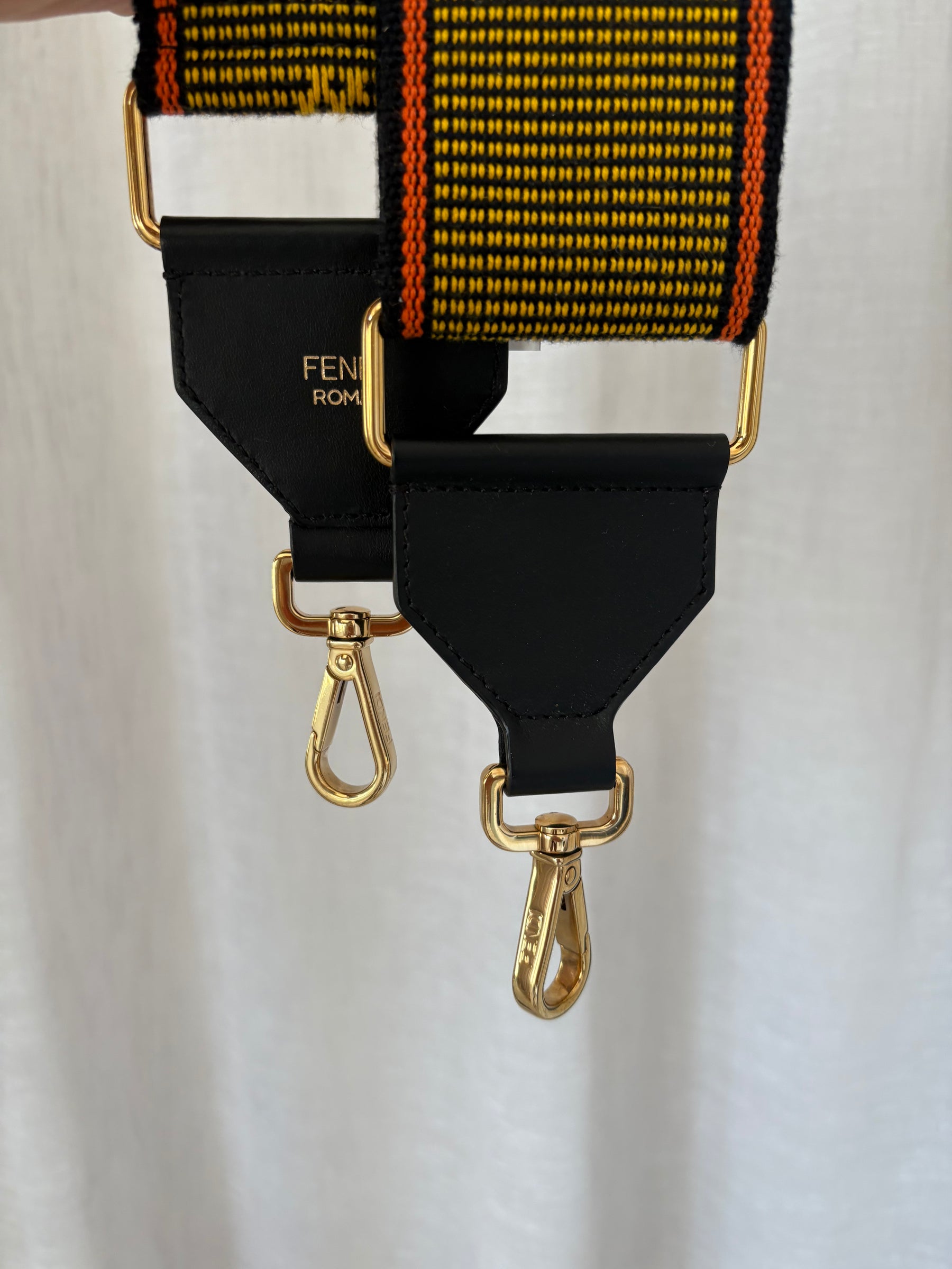 Fendi Bag Strap Black Yellow