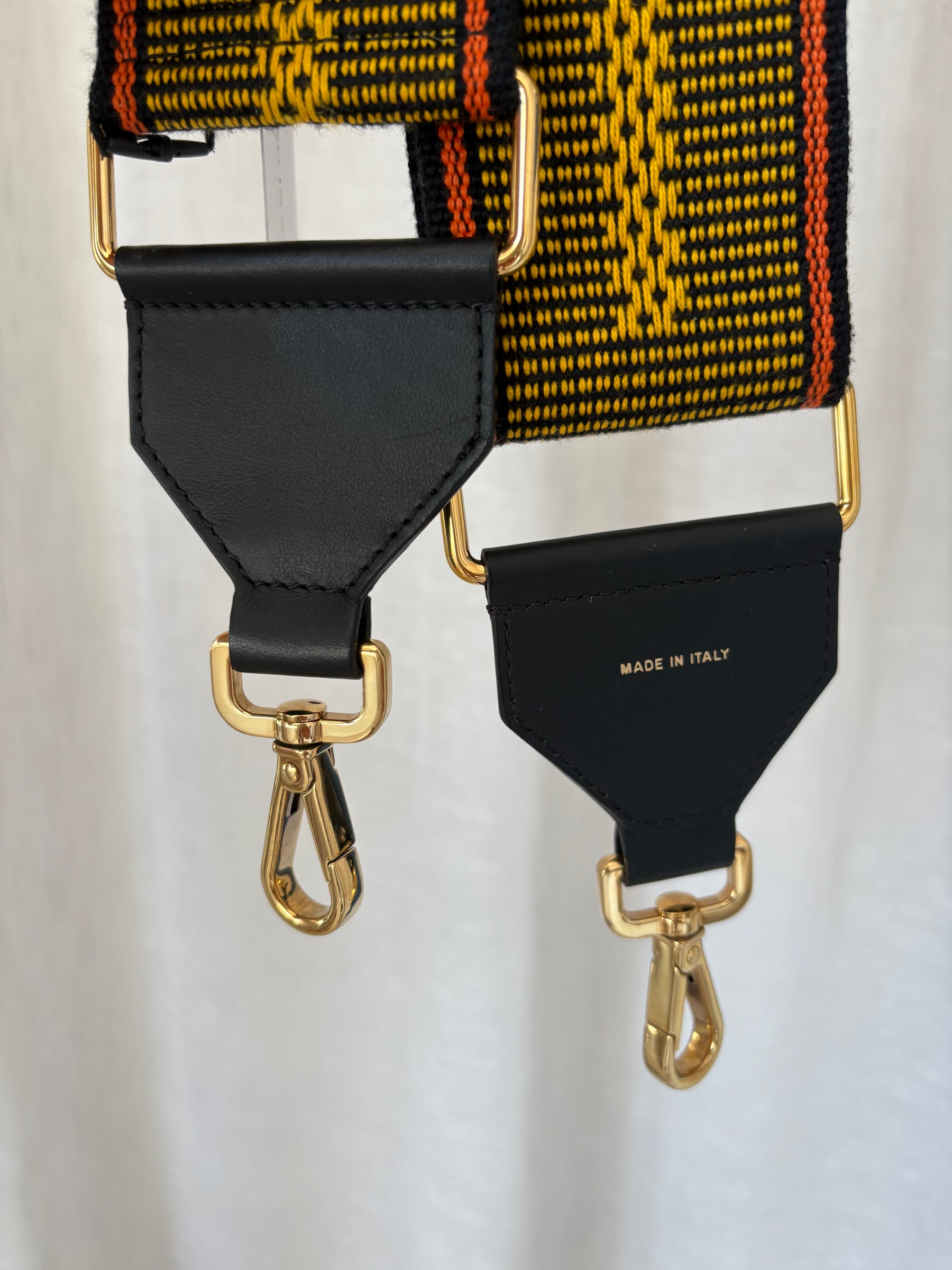 Fendi Bag Strap Black Yellow