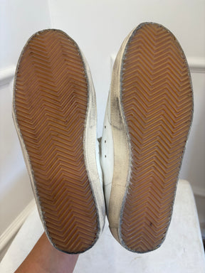 Golden Goose White and Black Leather Superstar Sneakers, 38