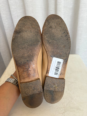 Chanel Beige Leather Ballet Flats, 40
