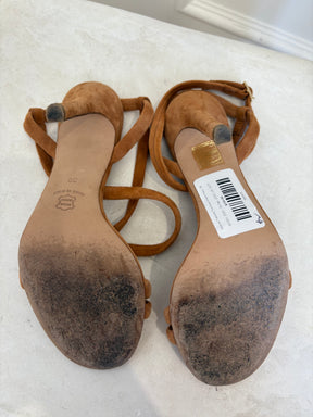 Scanlan Theodore Tan Suede Strappy Heels, 38