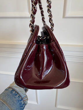 Chanel Purple Patent Leather Mademoiselle Shoulder Bag