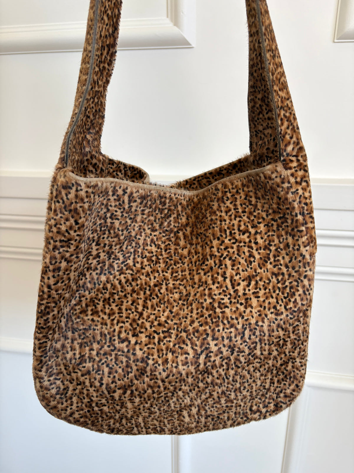Bottega Veneta Leopard Print Pony Hair Hobo Shoulder Bag