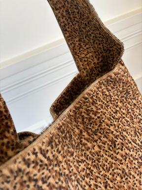 Bottega Veneta Leopard Print Pony Hair Hobo Shoulder Bag