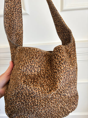 Bottega Veneta Leopard Print Pony Hair Hobo Shoulder Bag