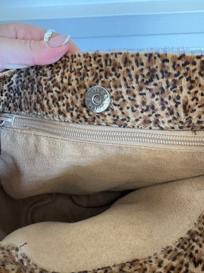 Bottega Veneta Leopard Print Pony Hair Hobo Shoulder Bag