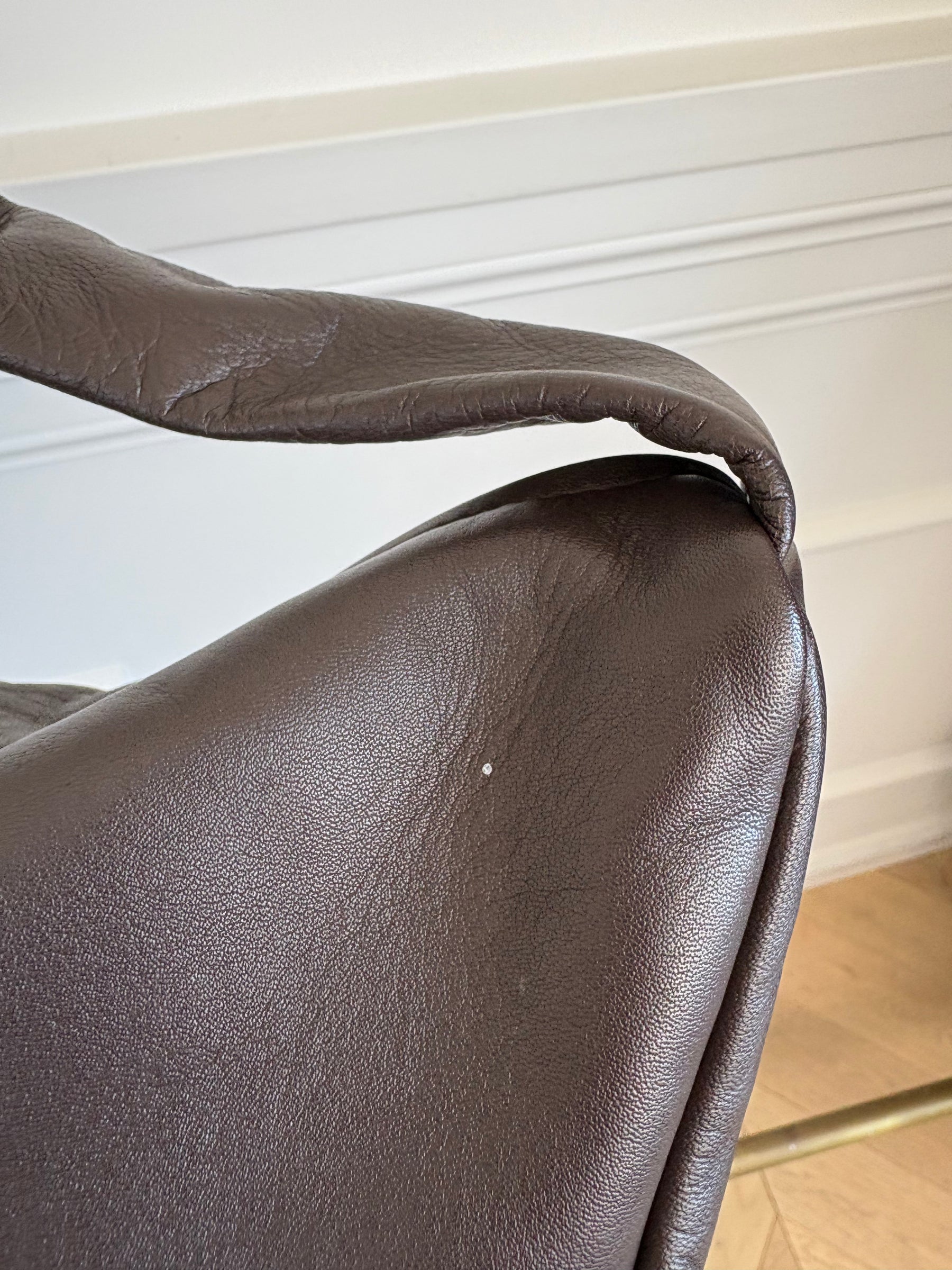 St Agni Brown Leather Crescent Bag