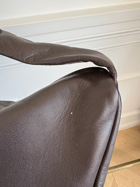 St Agni Brown Leather Crescent Bag