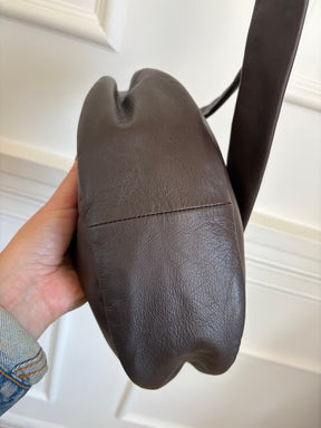 St Agni Brown Leather Crescent Bag