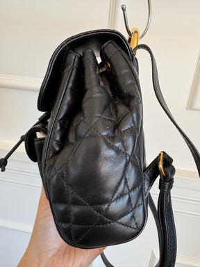 Dior Black Macrocannage Lambskin Small Caro Backpack