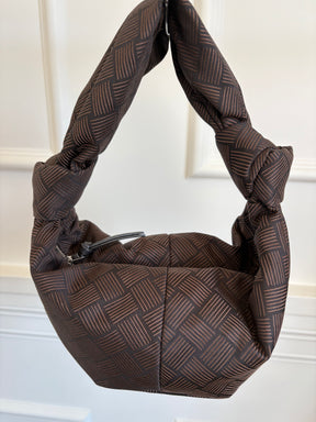 Bottega Venetta Cloth Double Know Bag In Brown
