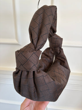 Bottega Venetta Cloth Double Know Bag In Brown