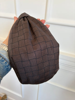 Bottega Venetta Cloth Double Know Bag In Brown