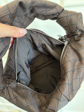 Bottega Venetta Cloth Double Know Bag In Brown