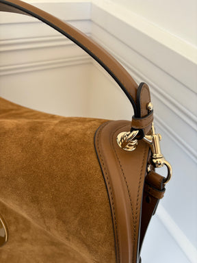 Gucci Tan Suede and Leather Maxi Blondie Bag