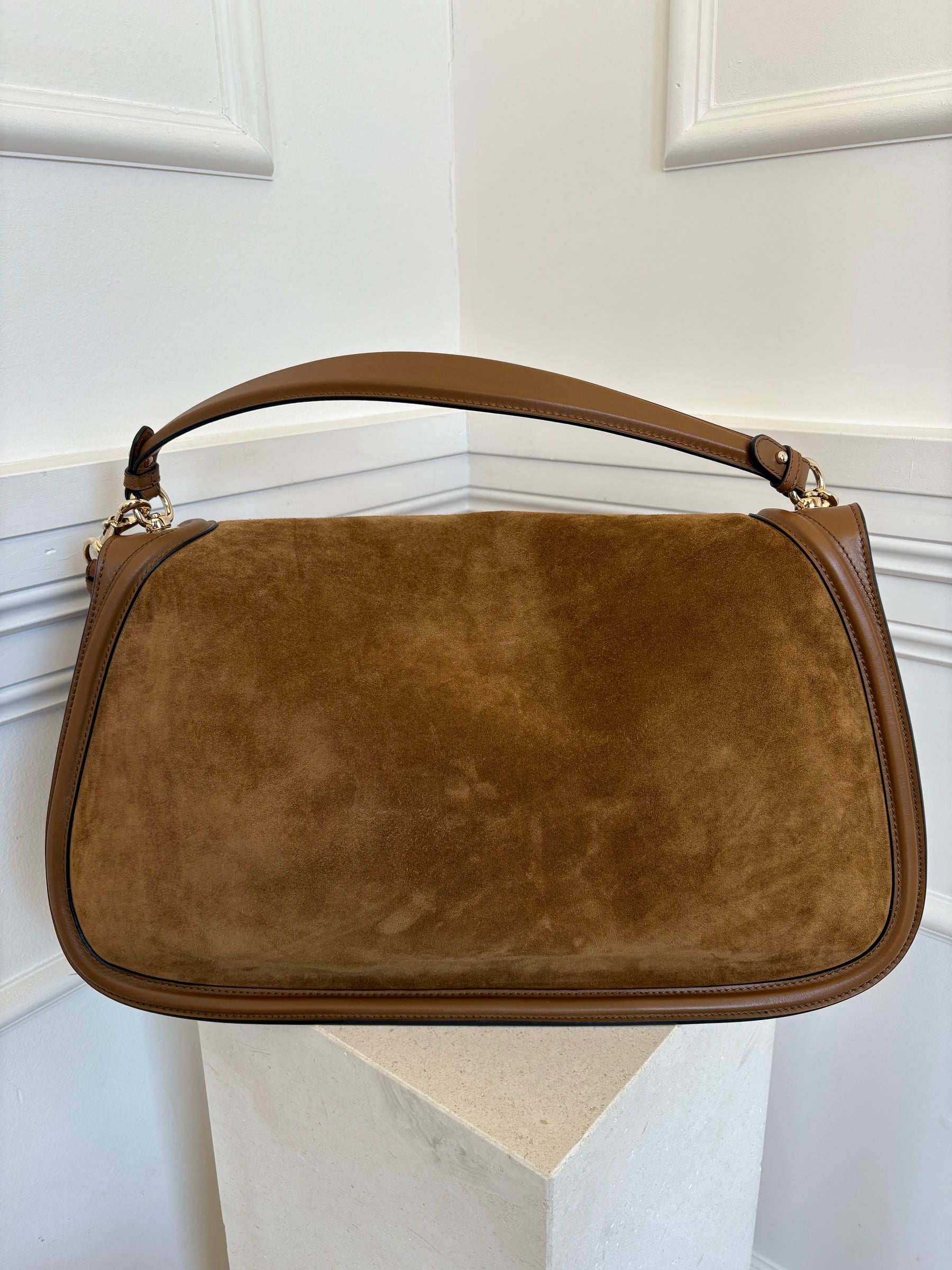 Gucci Tan Suede and Leather Maxi Blondie Bag