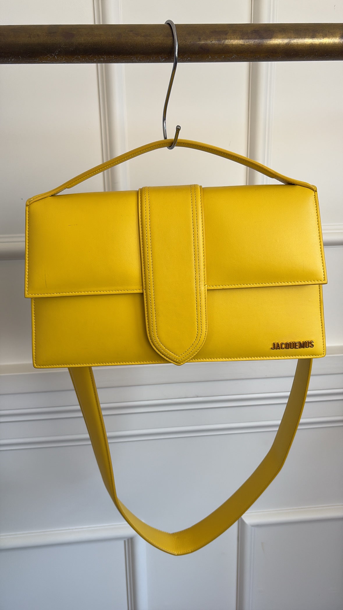 Jacquemus Le Grand Bambino Bag Yellow With Shoulder Strap