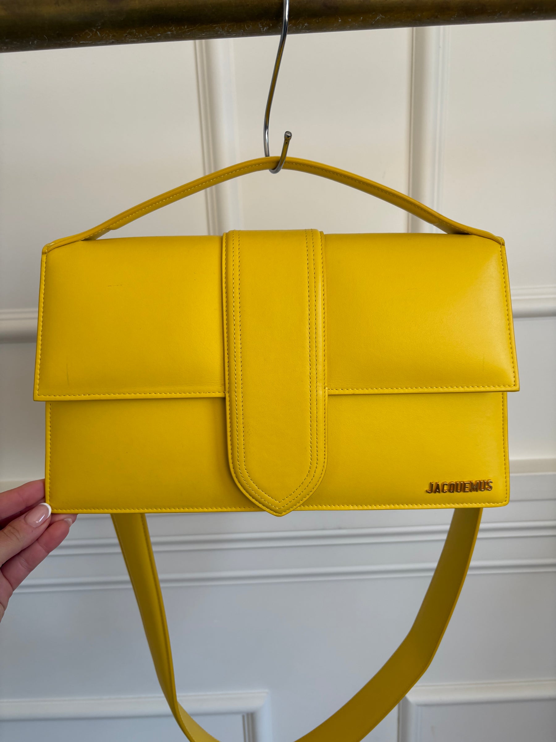 Jacquemus Le Grand Bambino Bag Yellow With Shoulder Strap