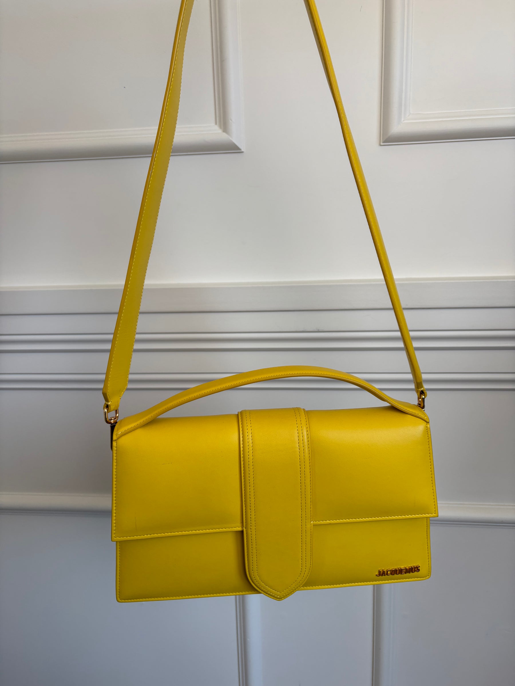 Jacquemus Le Grand Bambino Bag Yellow With Shoulder Strap