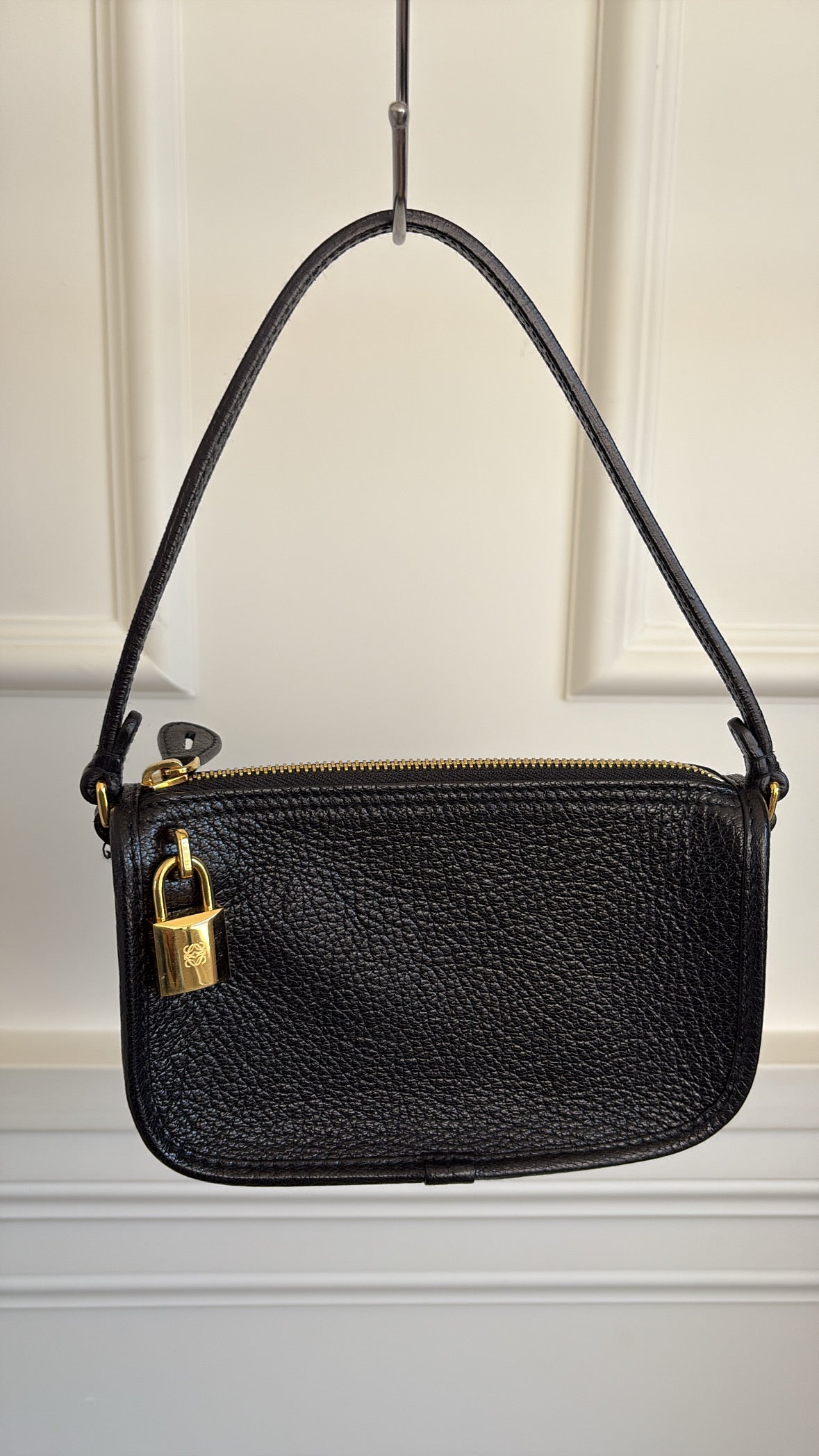 Loewe Black Grained Leather Mini Shoulder Bag