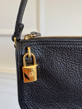 Loewe Black Grained Leather Mini Shoulder Bag