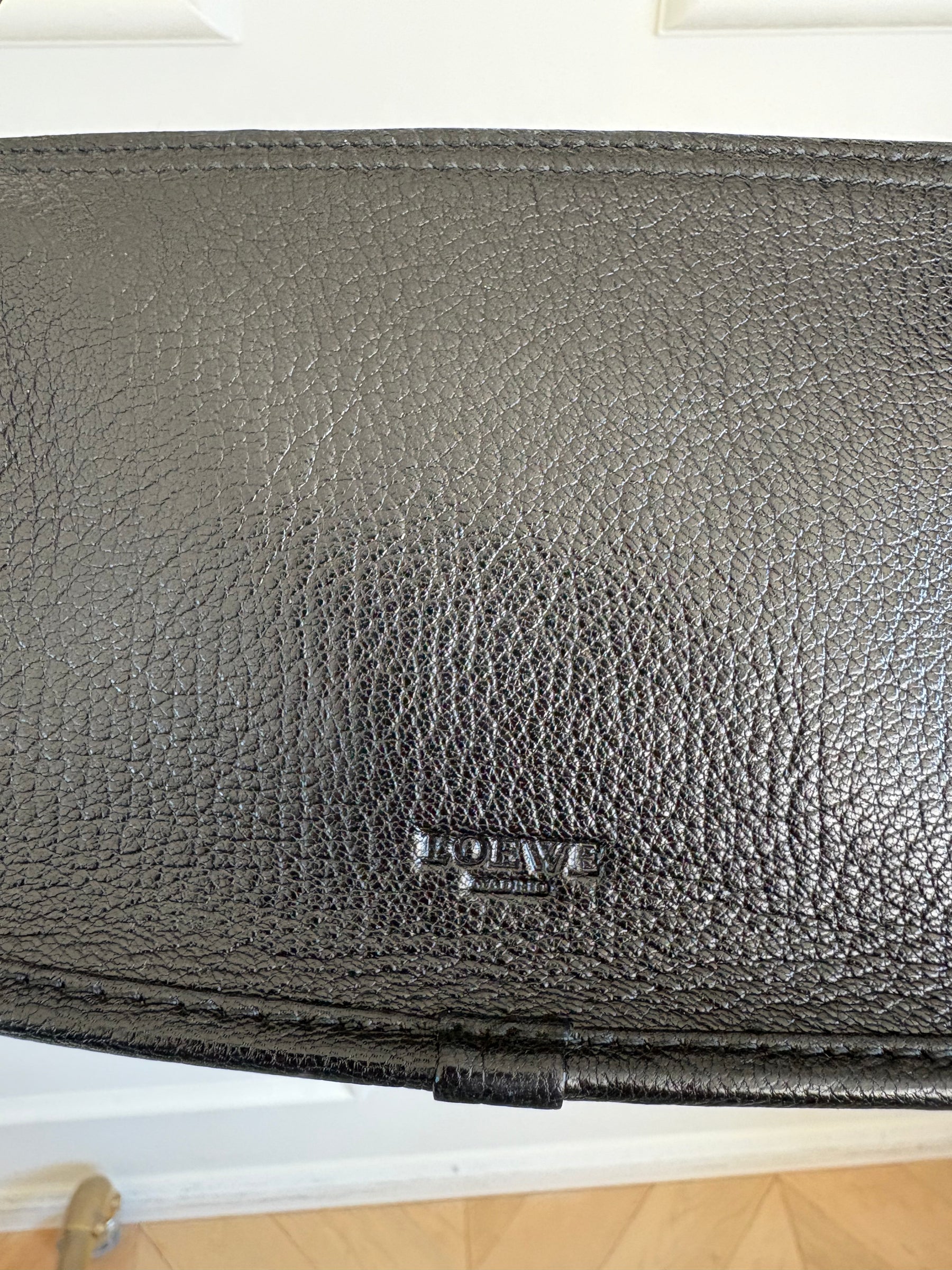 Loewe Black Grained Leather Mini Shoulder Bag