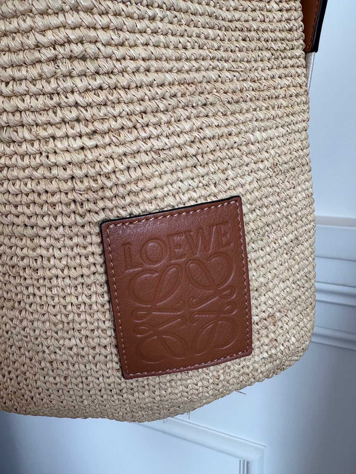 Loewe Raffia Split Crossbody Bag With Strap