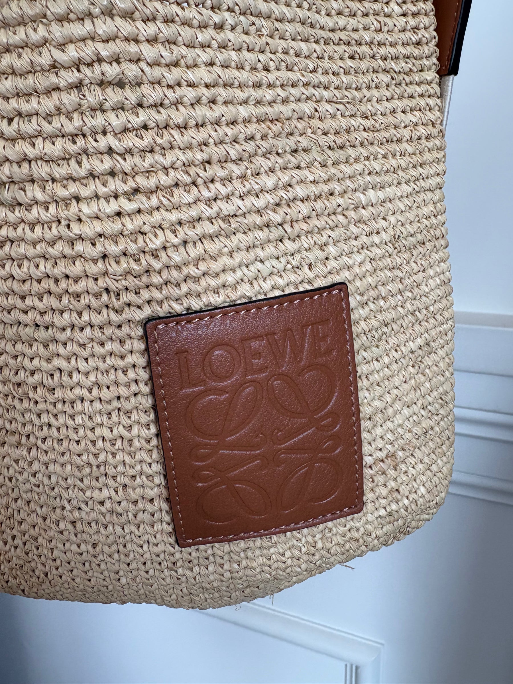 Loewe Raffia Split Crossbody Bag With Strap