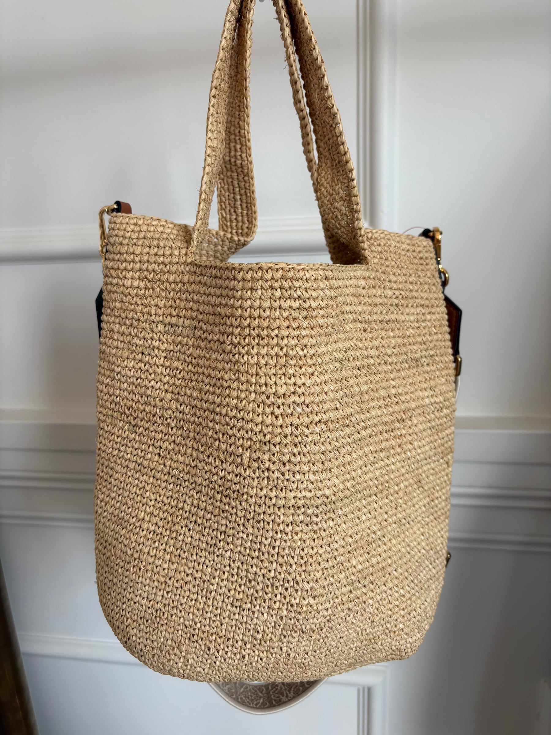 Loewe Raffia Split Crossbody Bag With Strap