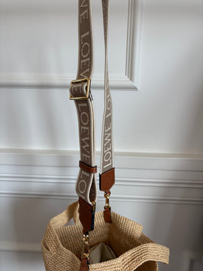 Loewe Raffia Split Crossbody Bag With Strap
