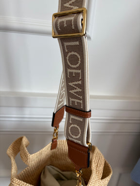 Loewe Raffia Split Crossbody Bag With Strap