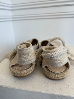 Dior Beige Rope Tie Up Espadrilles, 41