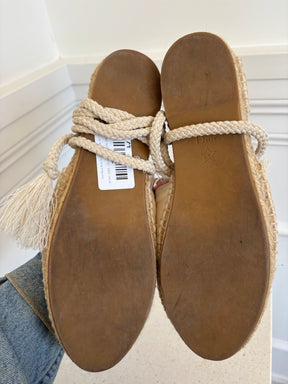 Dior Beige Rope Tie Up Espadrilles, 41