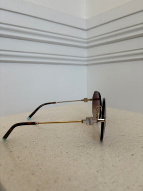 Tiffany & Co. Frameless Hexagonal Mother of Pearl T Arm Sunglasses