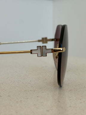 Tiffany & Co. Frameless Hexagonal Mother of Pearl T Arm Sunglasses