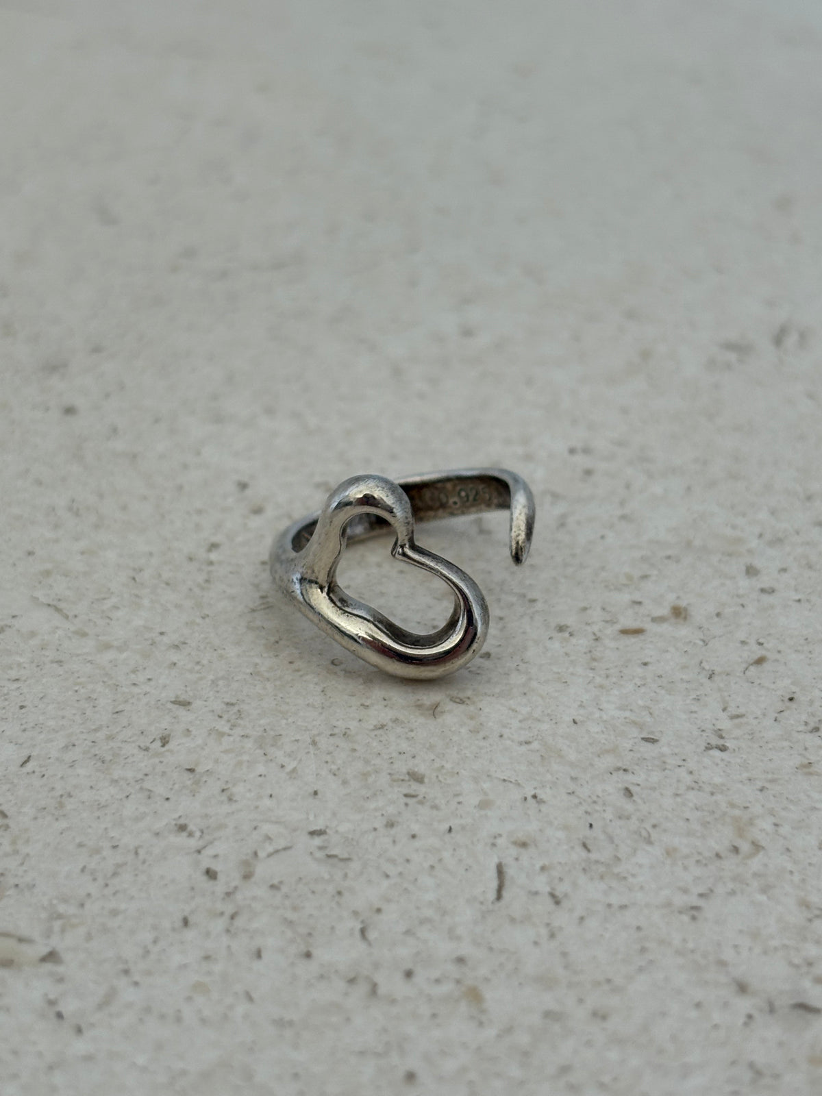 Tiffany & Co. Sterling Silver Open Heart Ring
