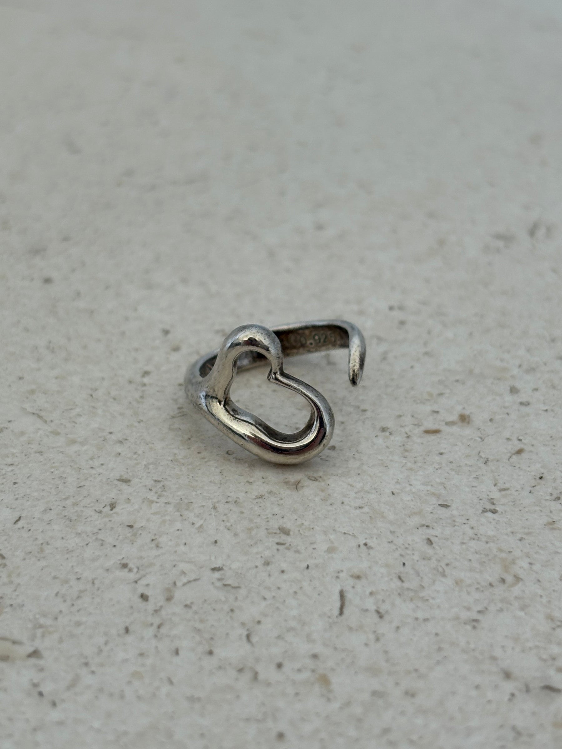 Tiffany & Co. Sterling Silver Open Heart Ring