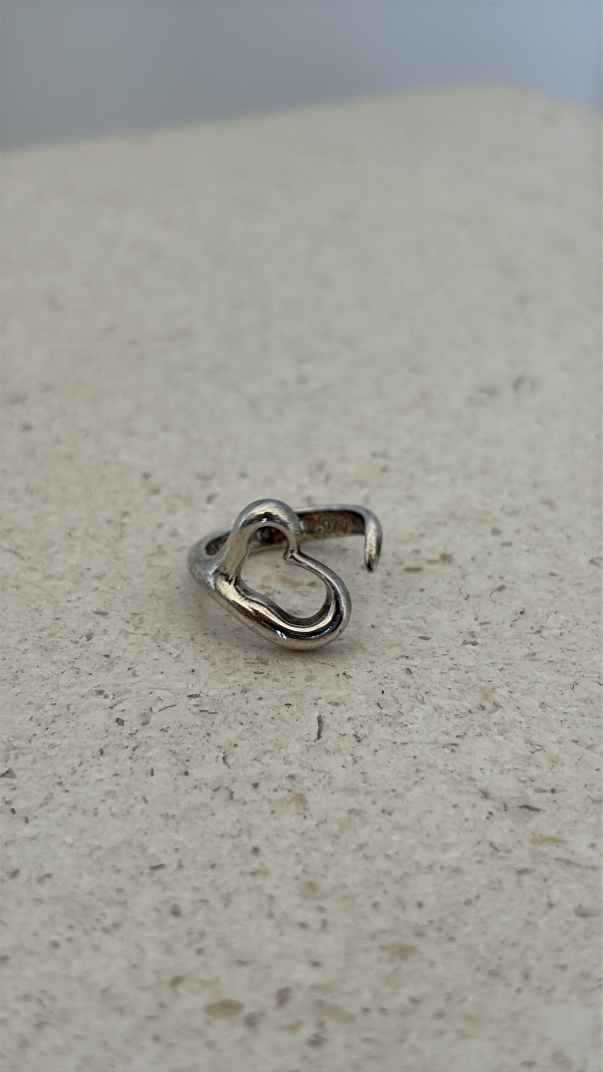 Tiffany & Co. Sterling Silver Open Heart Ring