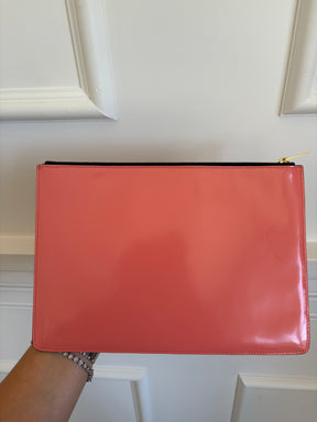 Celine Salmon Pink Patent Clutch