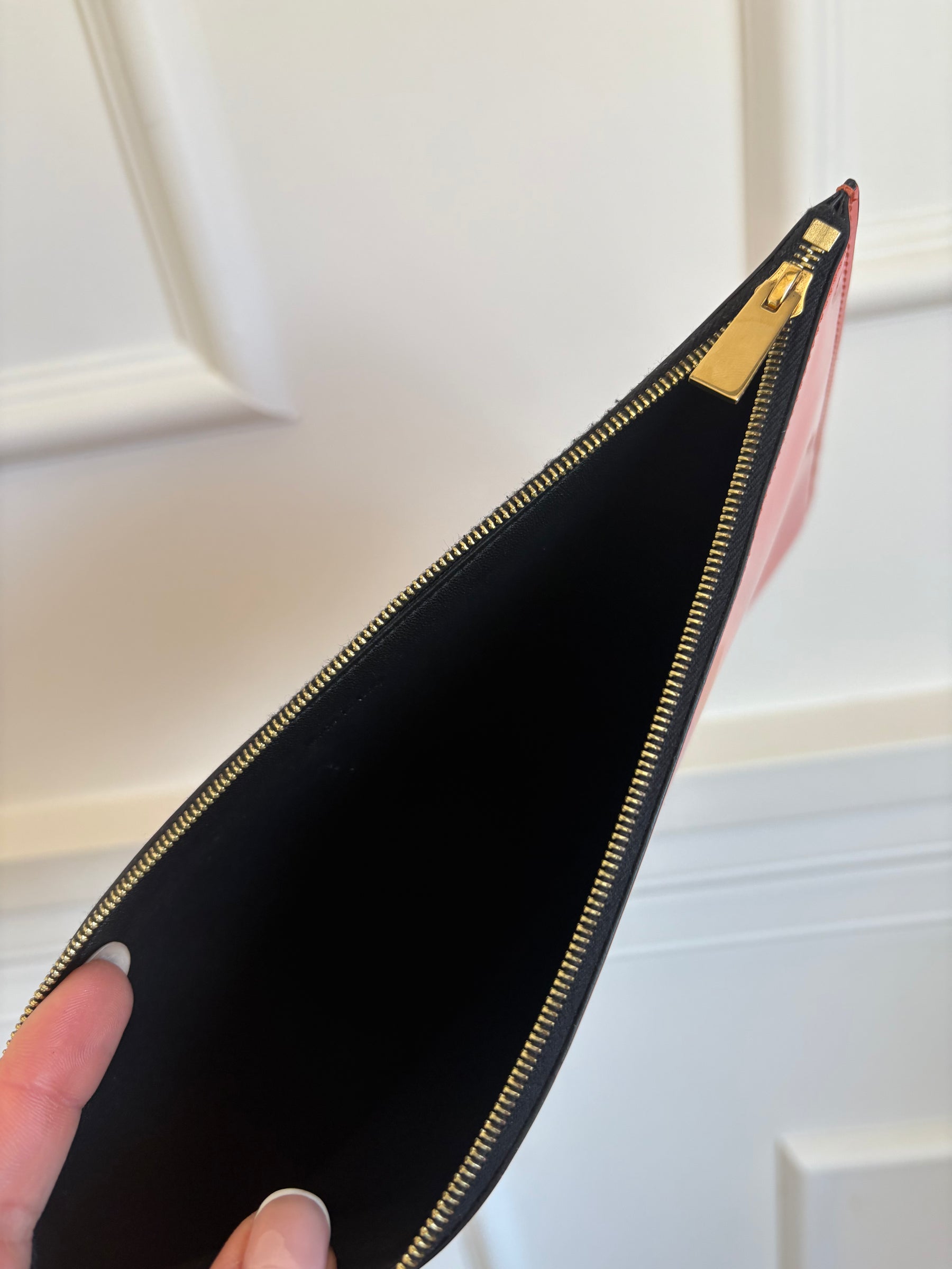 Celine Salmon Pink Patent Clutch
